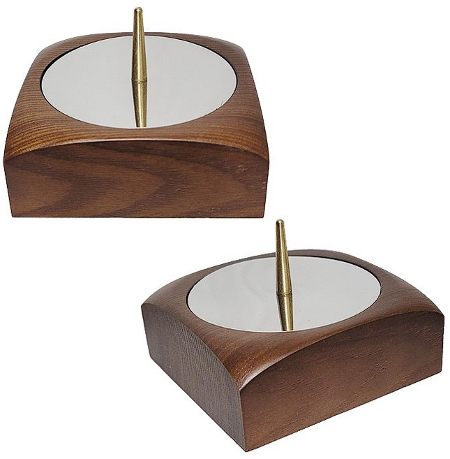 가톨릭천주교성물 둥근사각 원목촛대, 1개