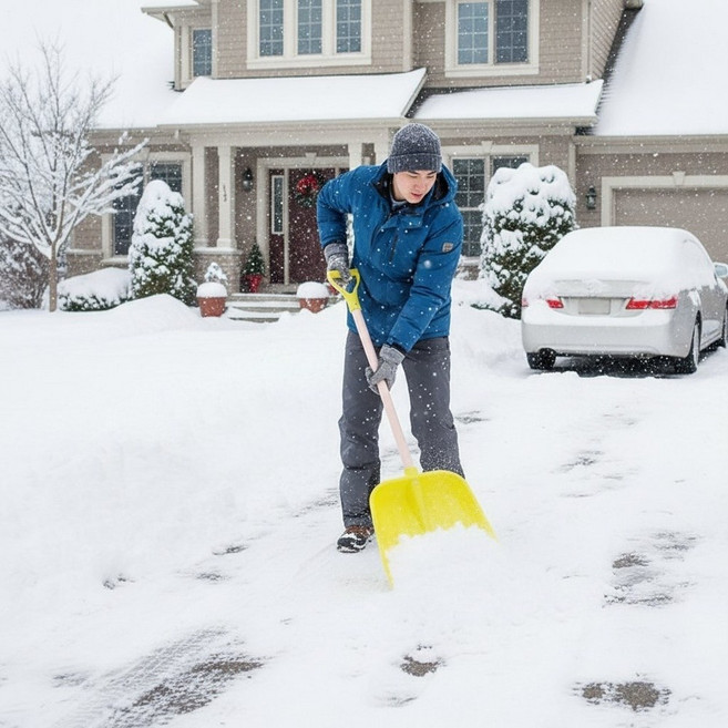 차량용 제설 눈삽 스테인리스 날 부착형 미니 제설기, 1개