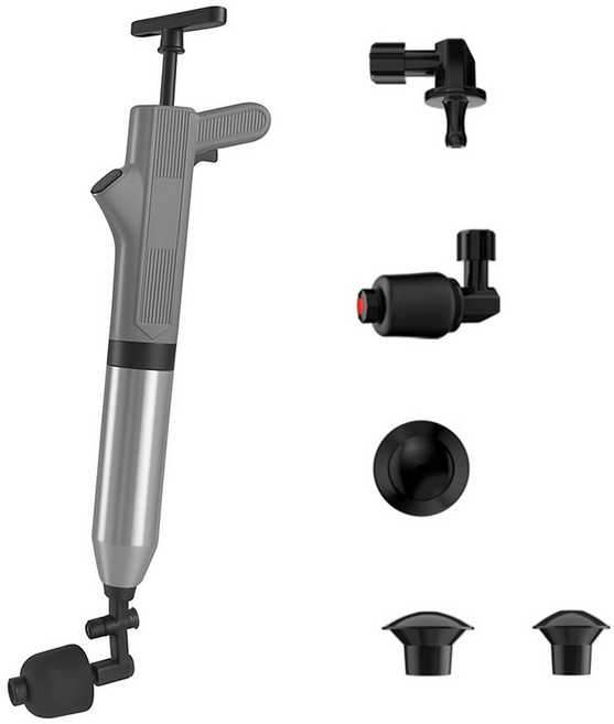 미니플 스나이퍼 일체형 스틸 초강력 에어 뚫어뻥, 그레이