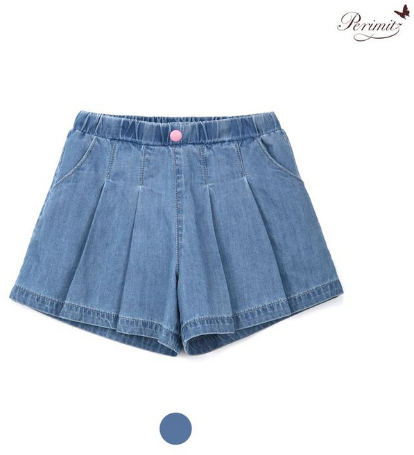 페리미츠 여아용 플리츠 4부 데님 팬츠 P2524Q280