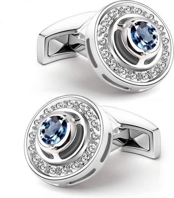 Men's CZ Crystal Cufflinks Sparkling Diamond - Rhodium-plated brass Cuff Links - Elegant Wedding