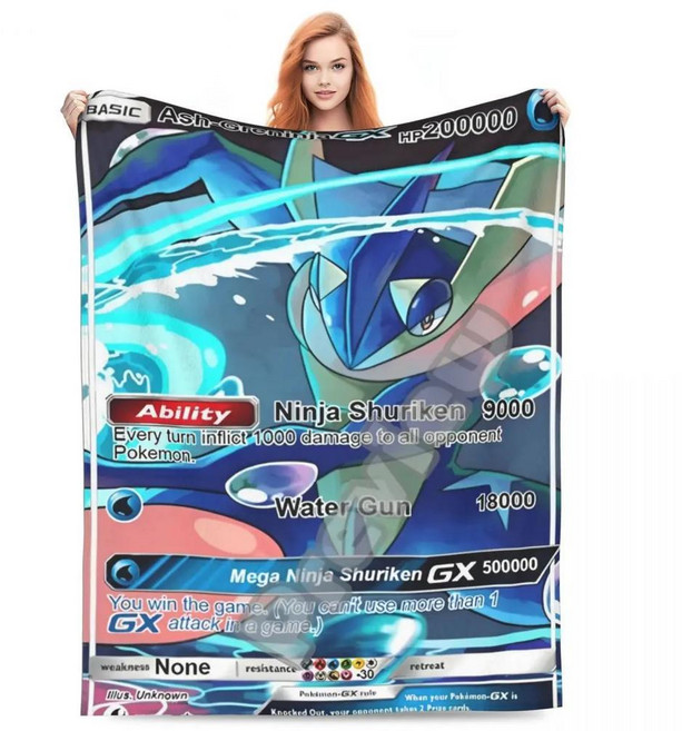 포켓몬 애니메이션 카드 개니자 슈퍼 담요 여행용 봉제 침구 소파 의자 플란넬 침대보, B. 102x127cm, 1. As Picture, 1개