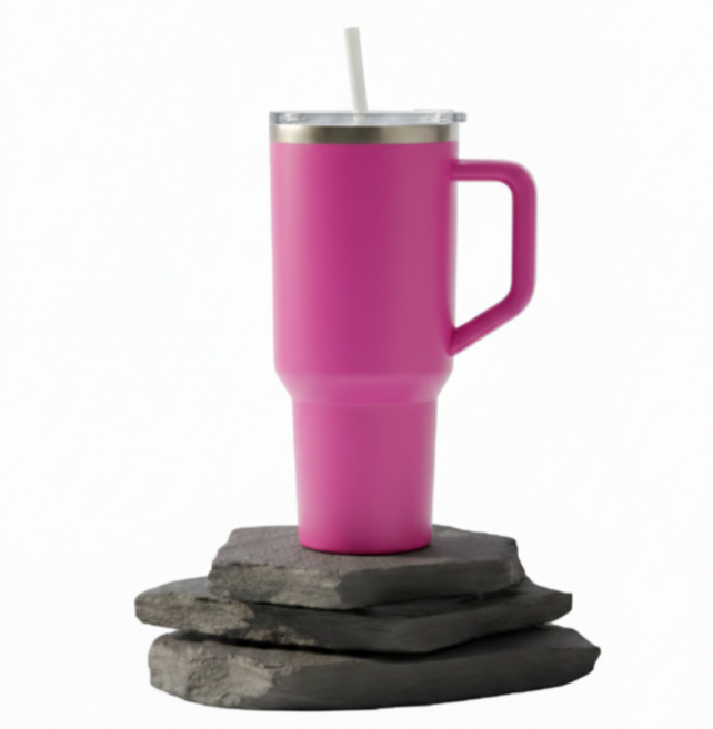 라이노아 대용량 텀블러 빨대 보온보냉 차량용 캠핑용 컵, 1개, 1200ml, 퍼플(빨대포함)