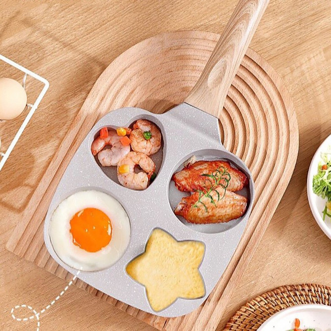 셀럽당 계란 후라이 하트 프라이팬 맥반석 프라이팬 아침 계란 프라이팬Q03612, 19cm, 1개