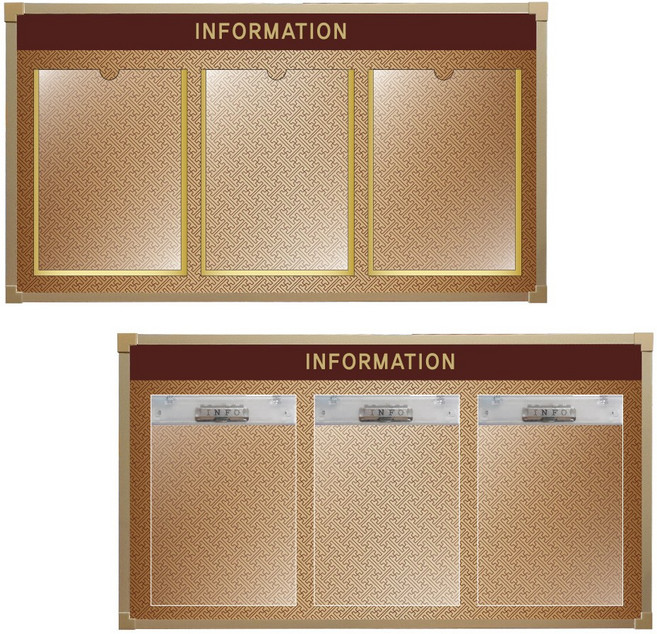 고광택 펄시트게시판 아파트알림판 포켓게시판, 3구, 포켓형