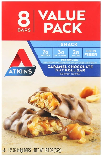 앳킨스 스낵 카라멜 초콜릿 너트 롤 바 8개입 44g ATK-00333 - 쿠팡