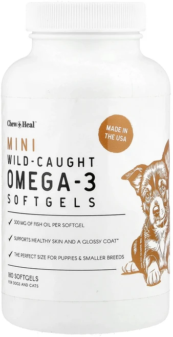 헁복하고 건강하세요 Chew + Heal 미니 야생 오메가3 소프트젤 강아지 및 고양이용 소프트젤 180정 늘 챙기셔야합니다, ChewHeal미니야생오메가3소프트젤강아지및고양이용소프 - 쿠팡