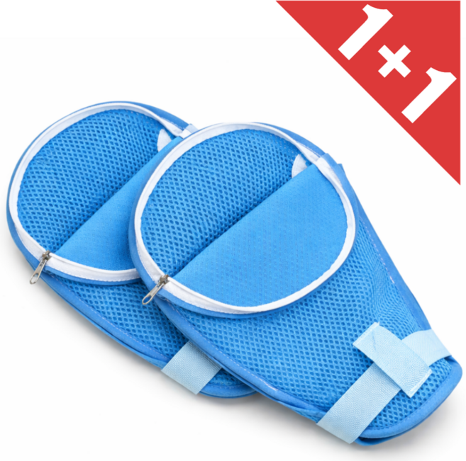 로로랜디 긁음방지 손장갑 손싸개 메쉬 손목 억제대 요양원 노인 치매 매쉬 지퍼, 2개, 블루