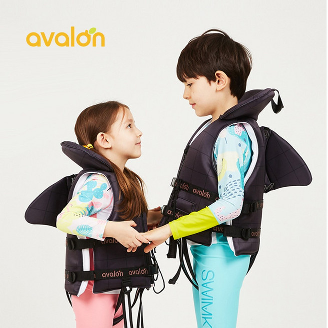 아발론 어린이용 착용형 수영보조용품, 체크다크그레이, 1개