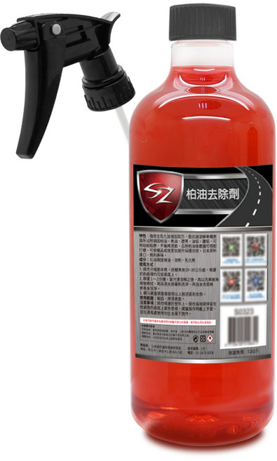 SZ汽車美容用品 柏油去除劑 強效清潔配方 快速去除柏油瀝青 適用各種車漆, 1個, 750ml