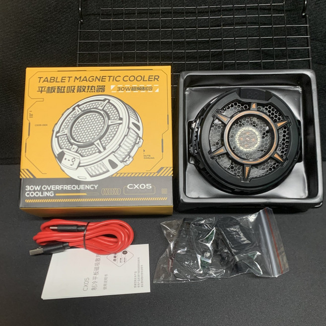새로운 온도 디스플레이 마그네틱 태블릿 쿨러 30W 냉각 라디에이터 iPad 냉각 패드 휴대용 노트북 냉각 라, 01 CX05, 1개