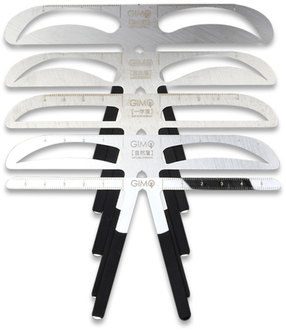 눈썹밸런스룰러(5종) 반영구눈썹 대칭자 반영구눈썹디자인자, 1개, 4)자연형