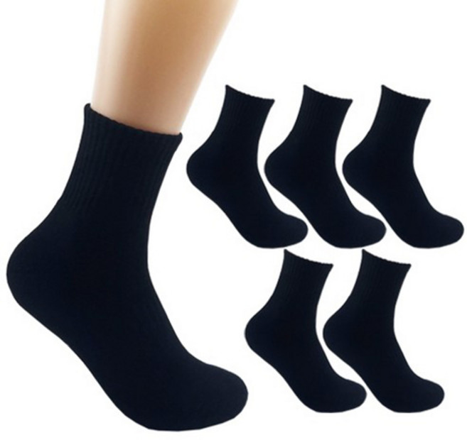 더베이직 남성용 두꺼운 이중쿠션 스포츠 중목 양말 6켤레