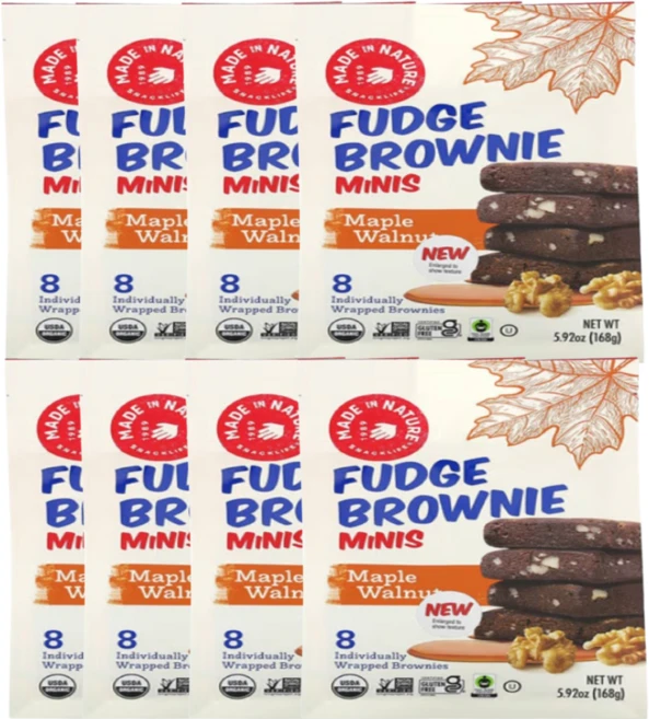 Made in Nature 펀지 브라우니 미니 메이플 월넛 브라우니 8개 168g(5.92oz) 8 SET - 쿠팡