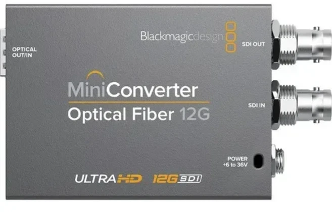 블랙매직 디자인 미니 컨버터 광섬유 12G-SDI는 변환하며 DCI ;4K25까지의 신호를 지원합니다., 01 1Pcs, 01 Optical Fiber 12G