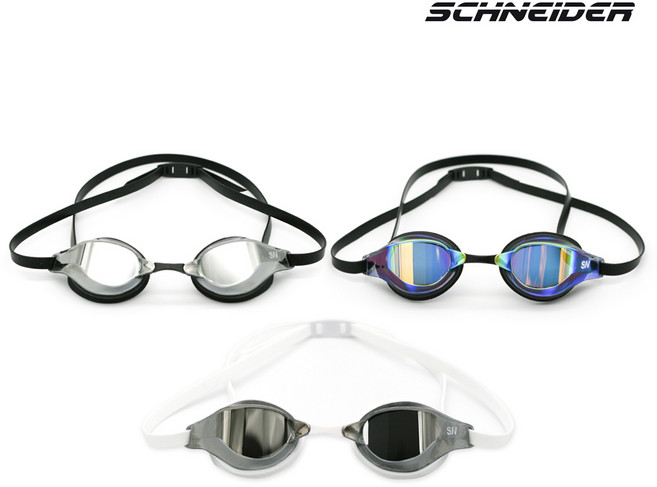 슈나이더 커브드 미러 수경 SNP-XC02, 블랙/실버미러, 1개