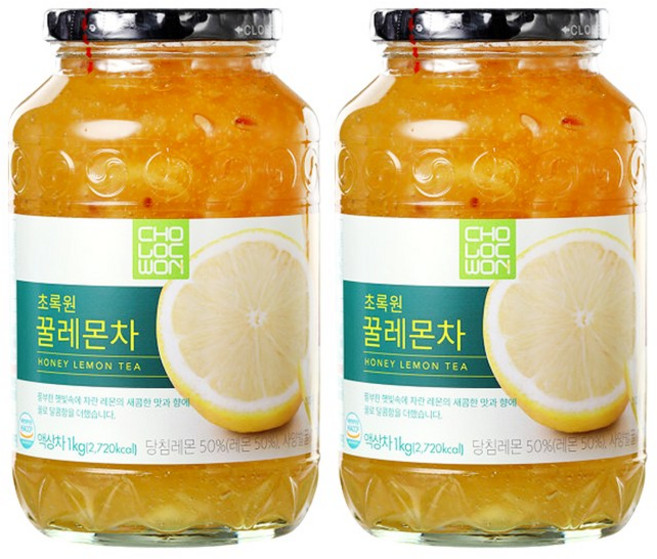 초록원 꿀레몬차, 초록원 꿀생강차S 1kg +꿀레몬차 1kg, 1kg, 2개, 1개입