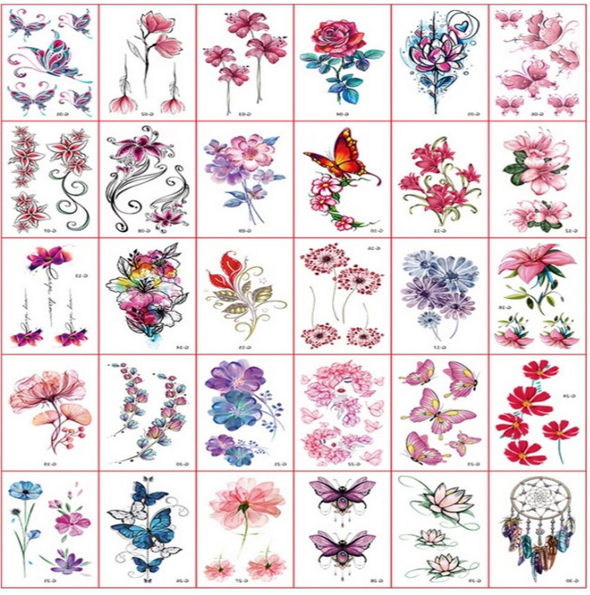 텐투투니 타투 스티커 문신 레터링 헤나 판박이 30종세트, 1개, C타입