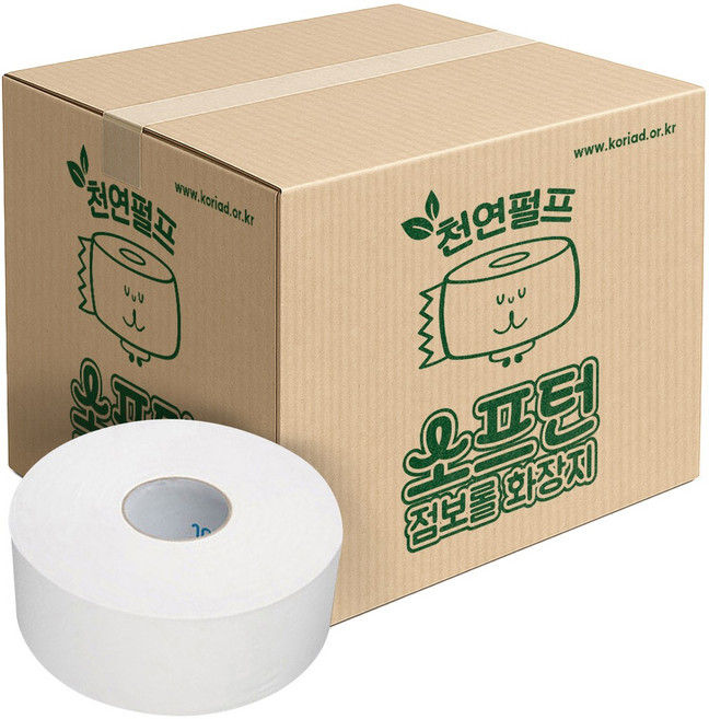 천연펄프 소프턴 3겹 점보롤, 16롤, 1개, 200m