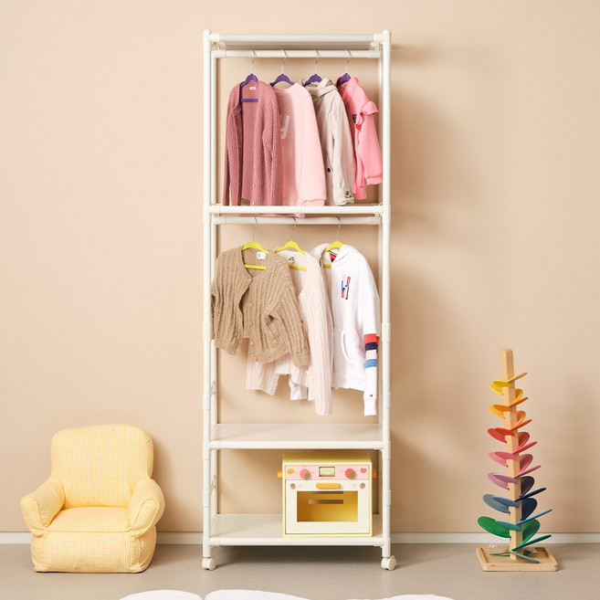 엠에프매직하우스 베이비 아기행거 유아행거 아동행거 어린이 다걸어 멀티 행거, 화이트그레이