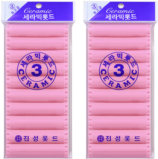 오라이브 진성 셀프파마 세라믹 헤어 롯드 3호, 2개, 핫핑크