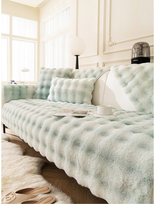 토끼털 쇼파 패드 부드러운 8size 매트 HFP형/ 화이트 90x240cm 에코퍼, 게유 클라우드 그라데이션 그린, 70X120cm, 1개