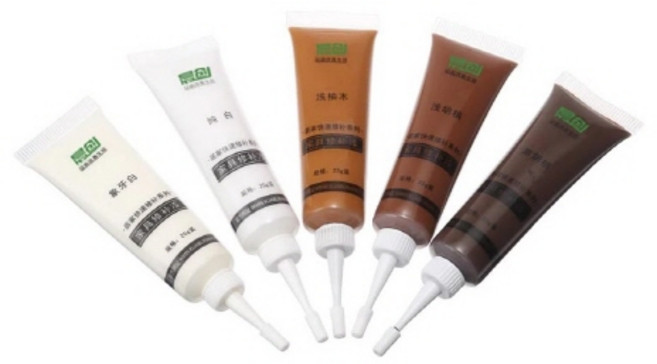 다파요 1+1 새것처럼 원목가구 튜브형 메꾸미 흠집 스크래치 셀프 리폼 페인트 가구 리폼 스크래치 보수 페인트 원목 마루 까짐 메꿈 수리 셀프페인트, 라이트 브라운, 아이보리, 1개