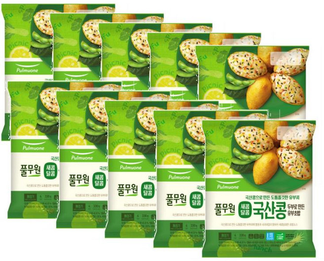 풀무원 새콤달콤 국산콩 두부로 만든 유부초밥, 10개, 330g