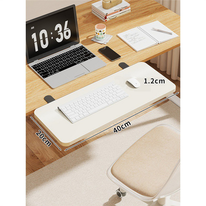 책상 연장 접이식 키보드 선반 손목 받침대 테이블 확장 책상 접이식 선반 소형, 블랙, 1개