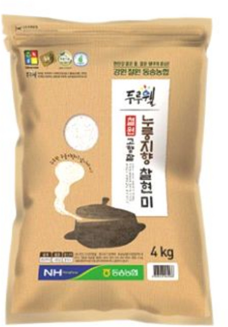 25년 햅쌀 누룽지향 찰현미 (철원 동송농협 미곡종합 처리장 직송), 1개, 4kg