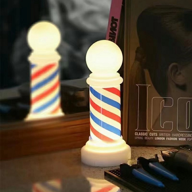 미용실 싸인볼 LED 미니 조명 이발소 레트로 소품 라이트, 1개