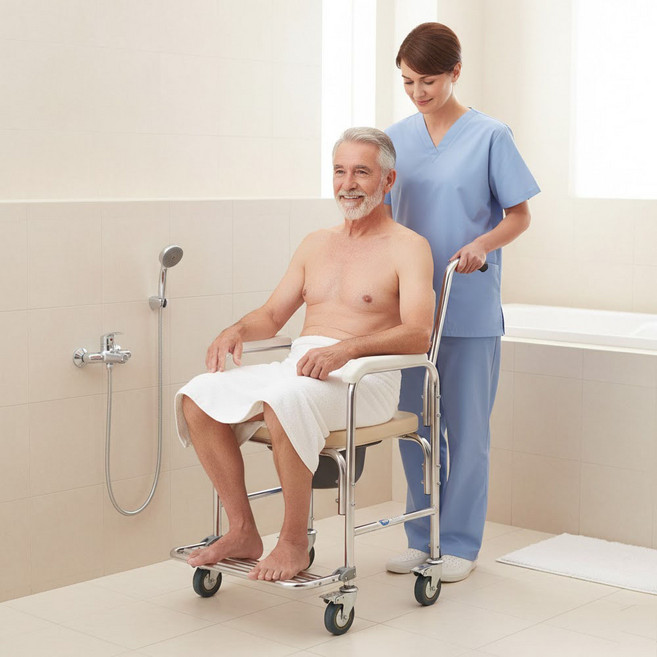 노인 환자 목욕의자 이동식 등받이 샴푸의자 샤워의자, 단품, 1개