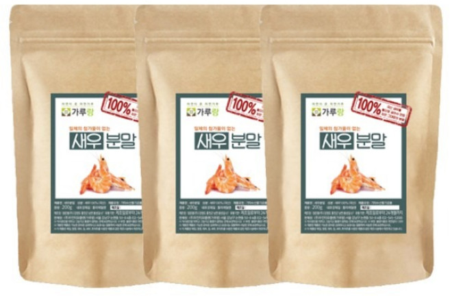 가루랑 % 국산 새우분말 선식, 200g, 3개