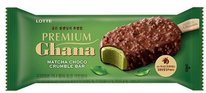 LOTTE 가나 프리미엄 아이스 말차초코 크럼블바 3개, 7세트, 80ml