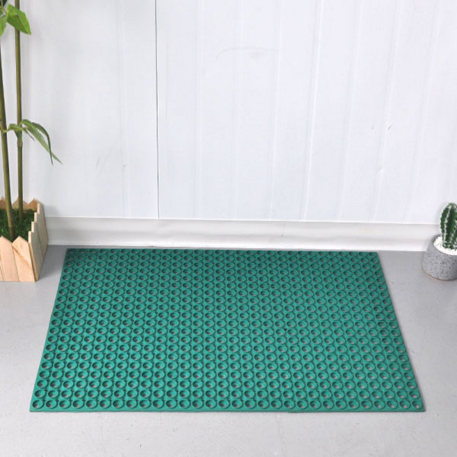 미끄럼방지매트 수지매트 생고무 현관매트 써클 구멍매트 출입구발판, 그린, 1개