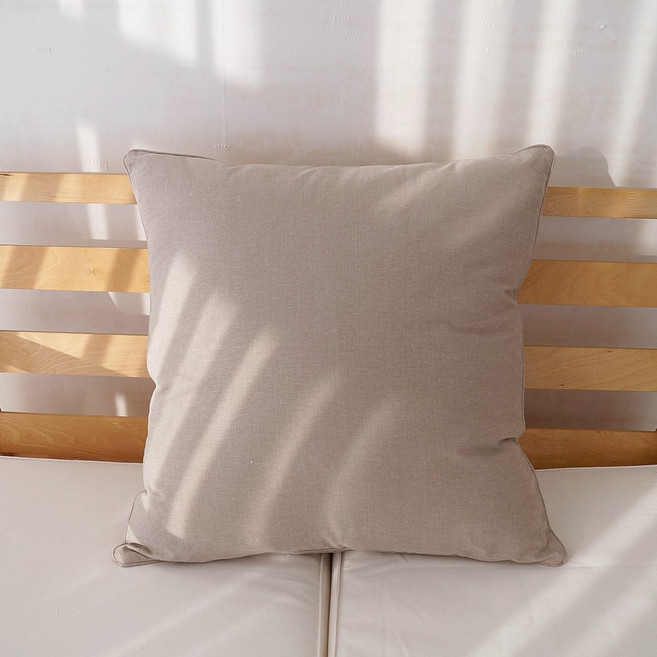 라움스튜디오 브러쉬드코튼 대형 등받이 쿠션 커버 (65 x 65), 라떼브라운