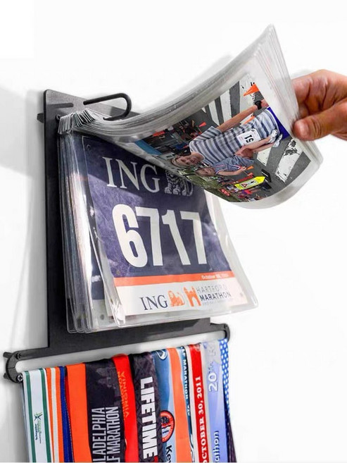 메달진열대 배번 번호표 거치대 마라톤 블랙 스탠다드