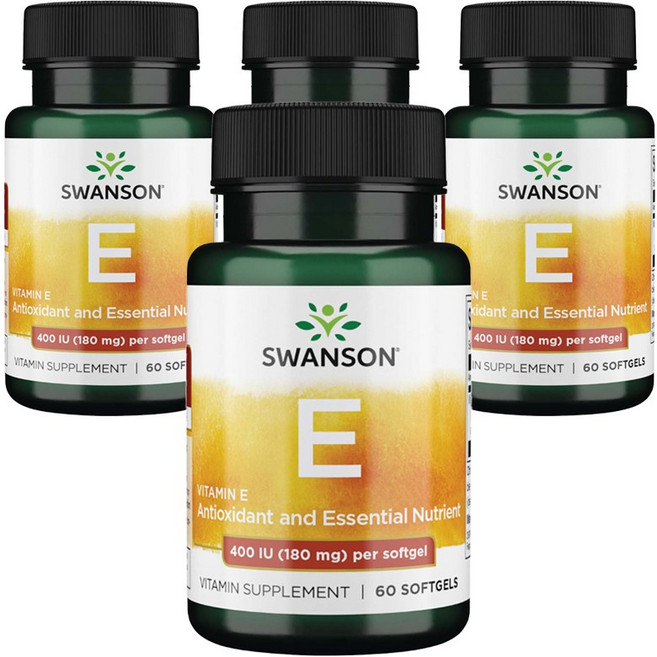 Swanson 斯旺森 維生素E軟膠囊 400IU, 60顆, 4罐