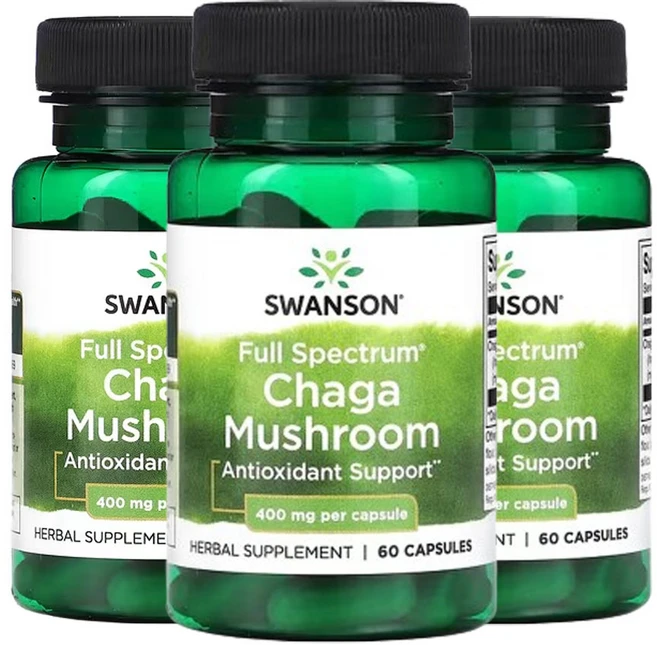 스완슨 풀스펙트롬 차가버섯 400mg 캡슐 60 정, 3개, 60정 - 쿠팡