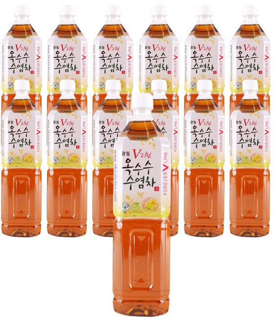 광동 V라인 옥수수수염차 유/무라벨랜덤 사무실 회사 물대용음료 옥수수차 1.5Lx12개, 1.5L