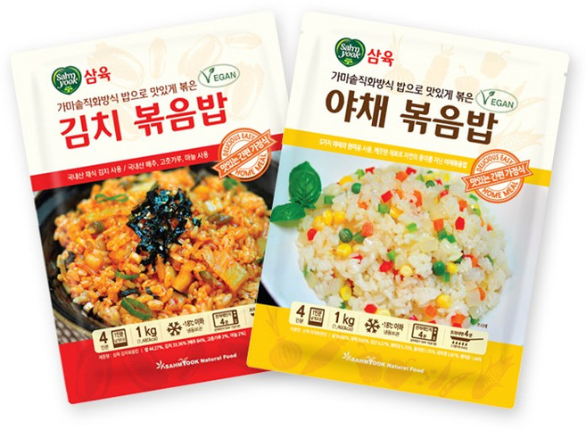 즉석간편식 가마솥직화방식 밥으로 만든 비건 야채&김치볶음밥 1kg (250g x 8봉), 250g
