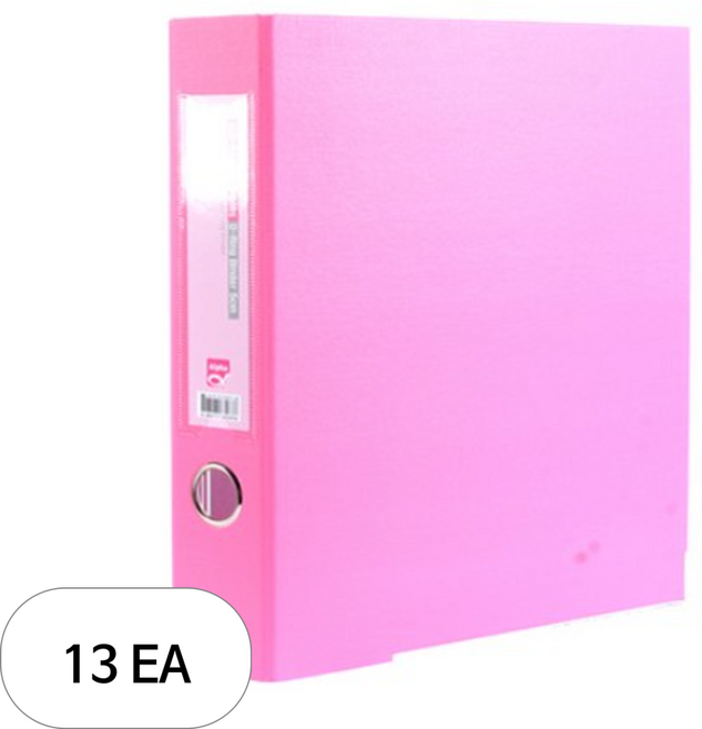 알파 에코프랜드리 합지D링바인더 A4 3공 5cm, 분홍, 13개