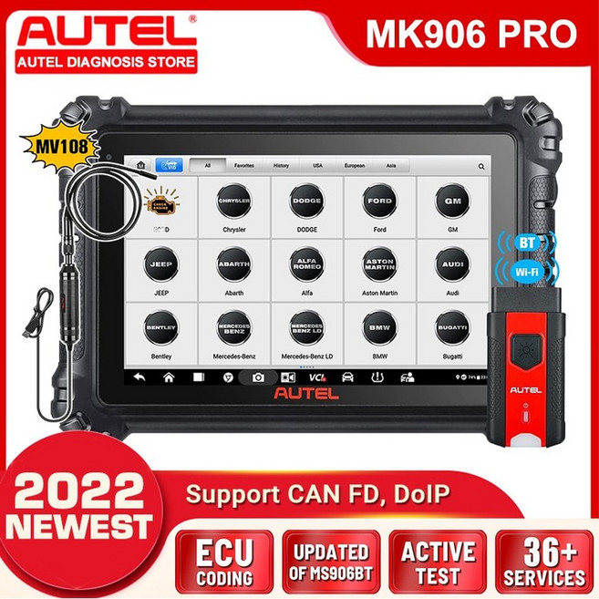 Autel MaxiCOM MK906Pro Professional Diagnostic Tool Bi-Directional Scanner OBD2 Automotive Scan Upgr, 12 스웨덴어