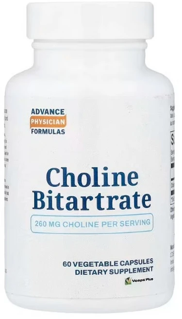 어드밴스피지션포뮬러 타타르산수소콜린 콜린 타르타르산염 260mg 캡슐 60정 1개 - 쿠팡