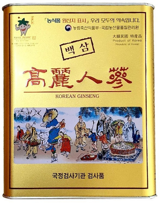 농협 농관원 6년근 고려인삼 건삼 말린인삼 오쿠 백미 백삼 홍삼제조용, 300g, 1개