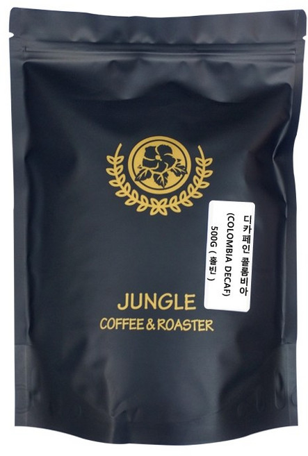 정글커피 콜로비아 후일라 슈가케인 디카페인 수프리모, 1개, 500g, 홀빈(분쇄안함)