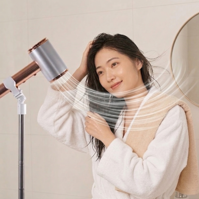 웨이백홈 높이조절 드라이기 거치대 스탠드, 화이트, 1개