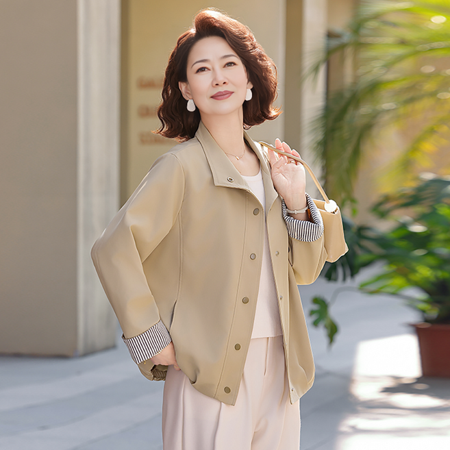 길조 40대 50대 여성 봄 가을 캐주얼 아우터 루즈핏 패셔너블 편안한