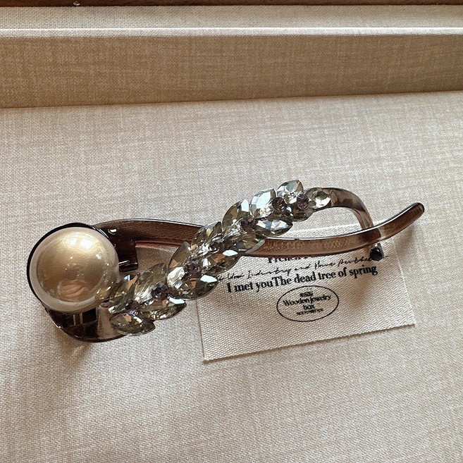 아즈블리 포인트 펄 진주 올림머리 집게핀