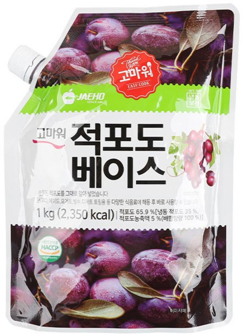 [자갈치아재] 적포도베이스 과일농축액 포도스무디 1kg, 1개